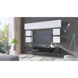 Wohnwand Calabrini 16 – GIB MEBLE | Set mit Hängeelementen & RTV 100