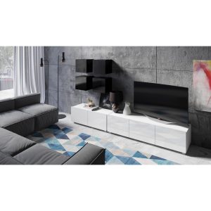 Wohnwand Calabrini 18 – Set mit TV-Lowboards & Hängeschränken | GIB MEBLE