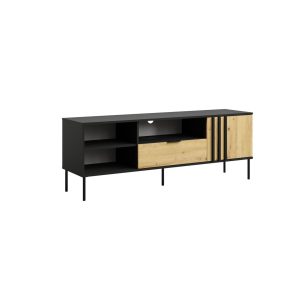 TV-Schrank 160 cm RIMINI schwarz, Eiche Artisan